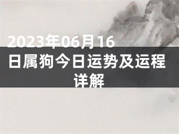 2023年06月16日属狗今日运势及运程详解