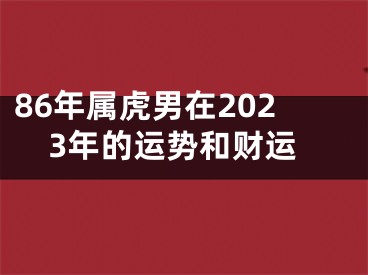 86年属虎男在2023年的运势和财运