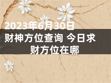 2023年6月30日财神方位查询 今日求财方位在哪