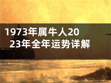 1973年属牛人2023年全年运势详解
