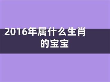 2016年属什么生肖的宝宝
