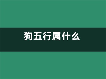 狗五行属什么
