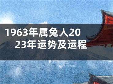 1963年属兔人2023年运势及运程