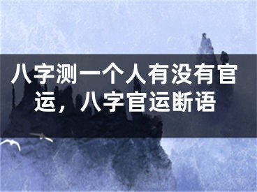 八字测一个人有没有官运，八字官运断语