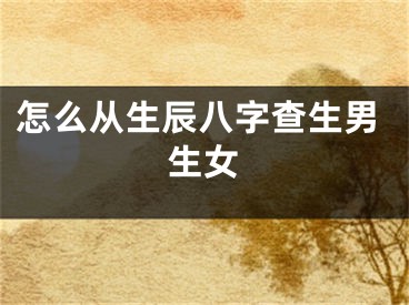 怎么从生辰八字查生男生女