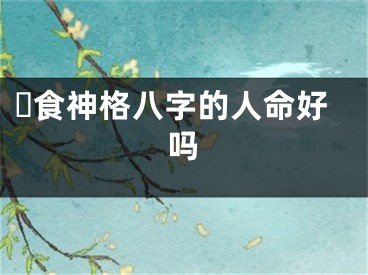 ​食神格八字的人命好吗