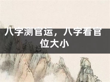 八字测官运，八字看官位大小
