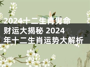 2024十二生肖男命财运大揭秘 2024年十二生肖运势大解析