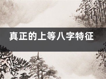 真正的上等八字特征