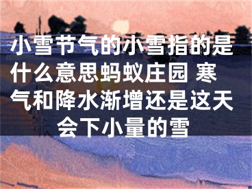 小雪节气的小雪指的是什么意思蚂蚁庄园 寒气和降水渐增还是这天会下小量的雪