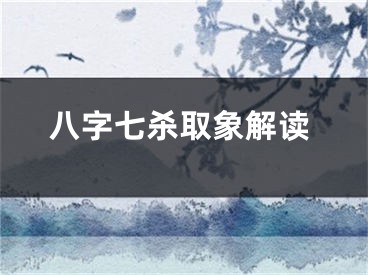 八字七杀取象解读