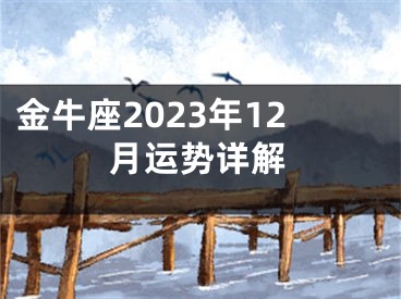 金牛座2023年12月运势详解