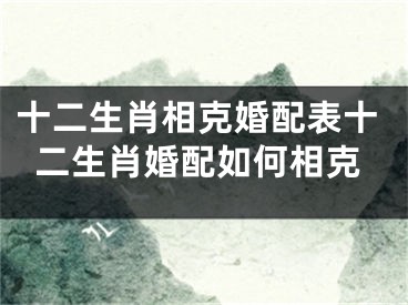 十二生肖相克婚配表十二生肖婚配如何相克
