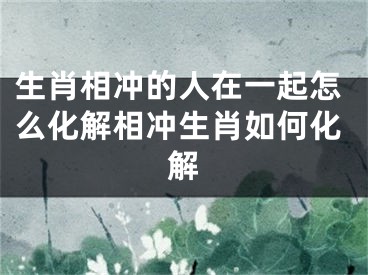 生肖相冲的人在一起怎么化解相冲生肖如何化解