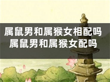 属鼠男和属猴女相配吗属鼠男和属猴女配吗