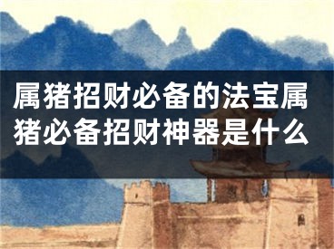 属猪招财必备的法宝属猪必备招财神器是什么