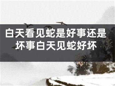 白天看见蛇是好事还是坏事白天见蛇好坏