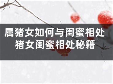 属猪女如何与闺蜜相处猪女闺蜜相处秘籍