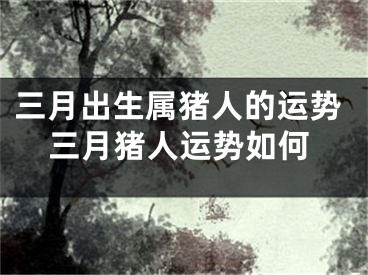 三月出生属猪人的运势三月猪人运势如何