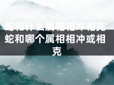 蛇和什么属相相冲相克蛇和哪个属相相冲或相克