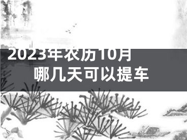 2023年农历10月哪几天可以提车