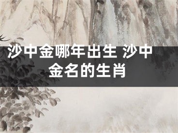 沙中金哪年出生 沙中金名的生肖