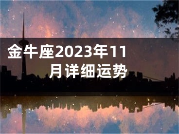 金牛座2023年11月详细运势