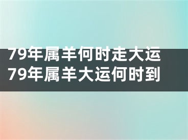79年属羊何时走大运79年属羊大运何时到
