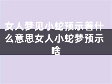 女人梦见小蛇预示着什么意思女人小蛇梦预示啥