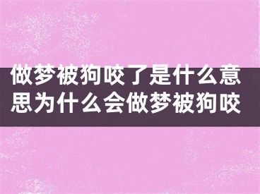 做梦被狗咬了是什么意思为什么会做梦被狗咬