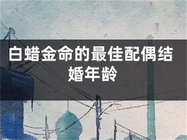 白蜡金命的最佳配偶结婚年龄