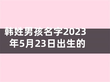 韩姓男孩名字2023年5月23日出生的