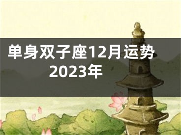 单身双子座12月运势2023年