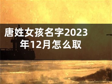 唐姓女孩名字2023年12月怎么取