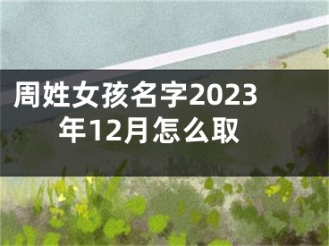 周姓女孩名字2023年12月怎么取
