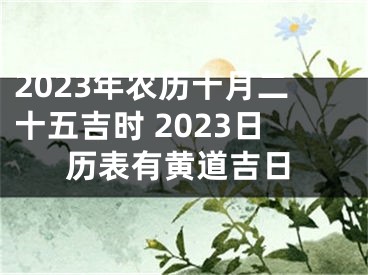 2023年农历十月二十五吉时 2023日历表有黄道吉日