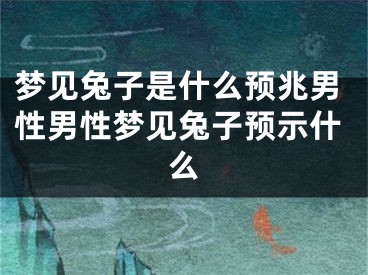 梦见兔子是什么预兆男性男性梦见兔子预示什么