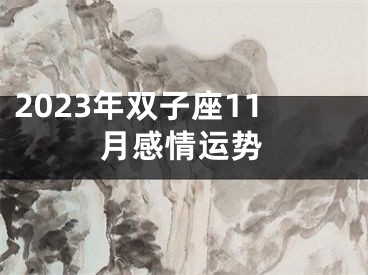 2023年双子座11月感情运势