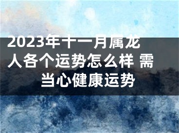 2023年十一月属龙人各个运势怎么样 需当心健康运势