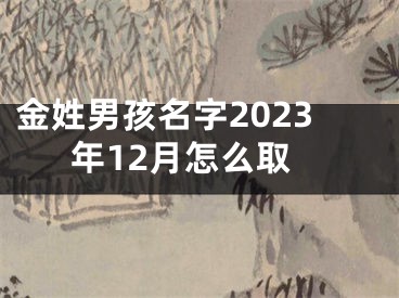 金姓男孩名字2023年12月怎么取