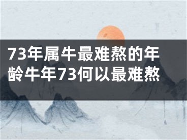 73年属牛最难熬的年龄牛年73何以最难熬