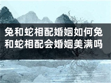 兔和蛇相配婚姻如何兔和蛇相配会婚姻美满吗