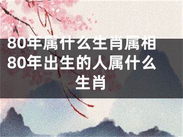 80年属什么生肖属相80年出生的人属什么生肖