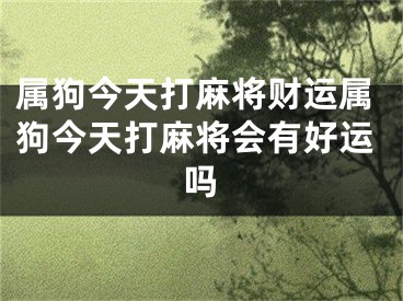 属狗今天打麻将财运属狗今天打麻将会有好运吗