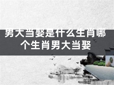男大当娶是什么生肖哪个生肖男大当娶