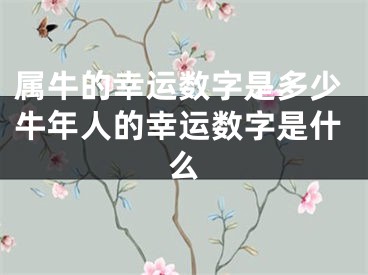属牛的幸运数字是多少牛年人的幸运数字是什么