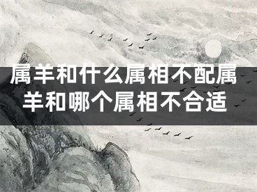 属羊和什么属相不配属羊和哪个属相不合适