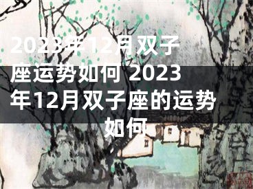 2023年12月双子座运势如何 2023年12月双子座的运势如何