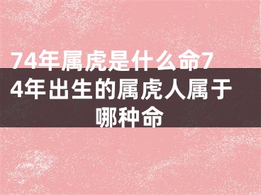 74年属虎是什么命74年出生的属虎人属于哪种命