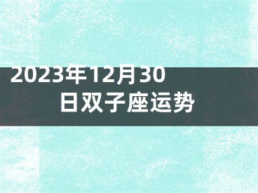 2023年12月30日双子座运势